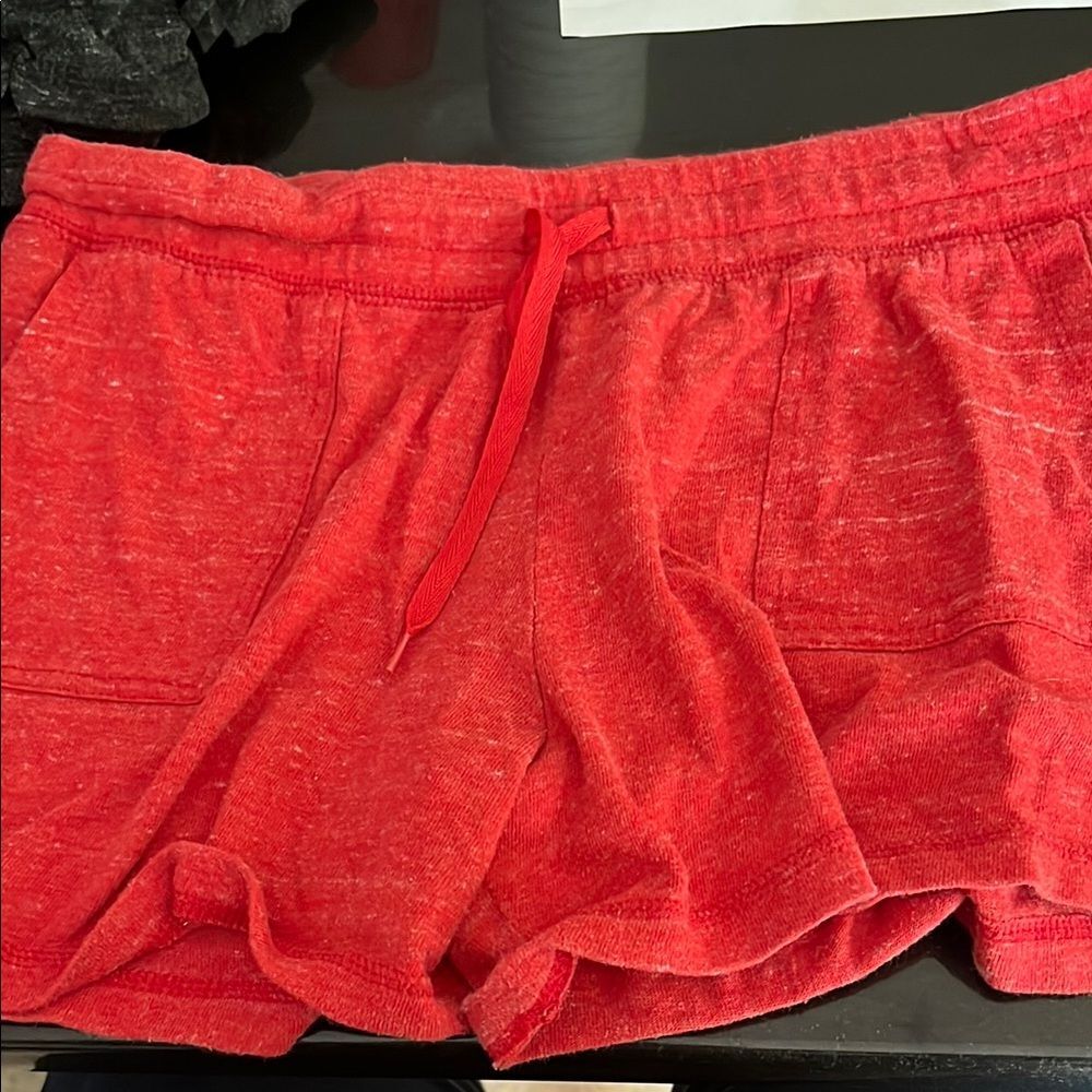 Athletic Works Red Athletic Shorts with Elastic Waistband & pockets